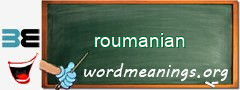 WordMeaning blackboard for roumanian